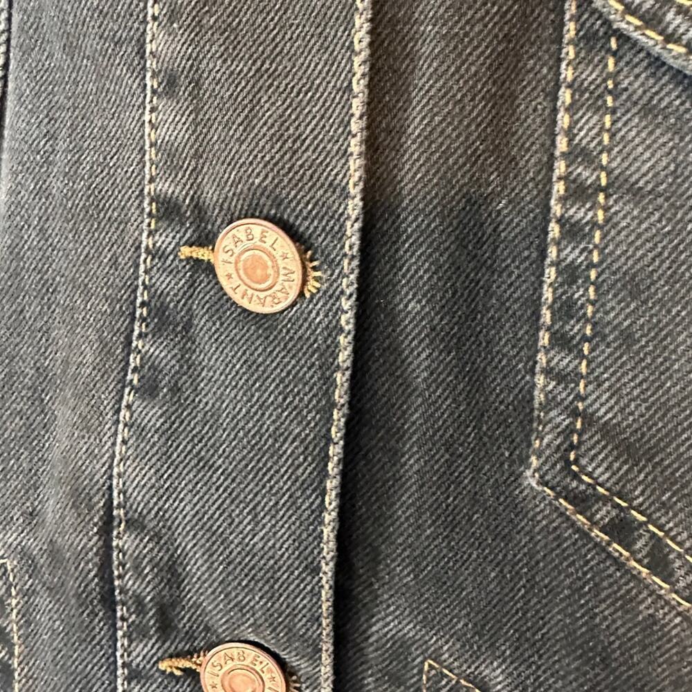 Isabel Marant Denim Jean Jacket Beaded Black Grey - Picture 10 of 10